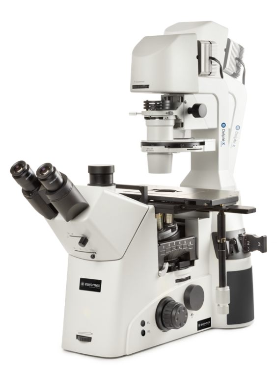 Microscopio Trinocular invertido Delphi-X Inverso DI.2053-PLPHFi - www.letscopes.com